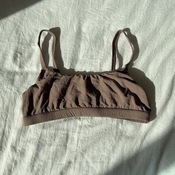 SKIMS Other - Skims Stretch Cotton Jersey Scoop Bralette Women's Small Brown Solid